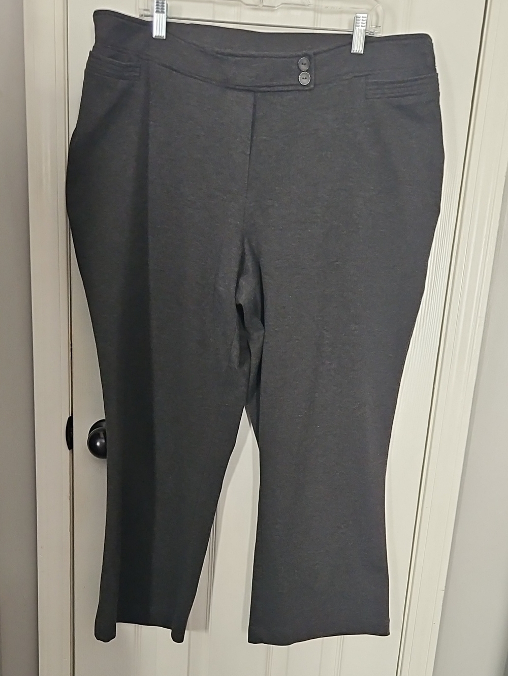 Studio 1940 Charcoal Cropped Pull-On Straight-Leg Pants